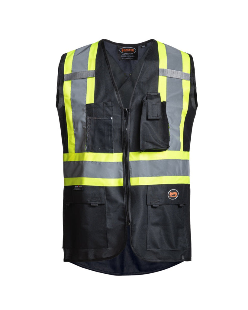 Pioneer Polyester Trricot Hi-Vis Safety Vest with 2 Tape